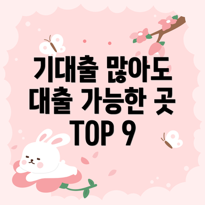 기대출 많아도 대출 가능한 곳 TOP 9