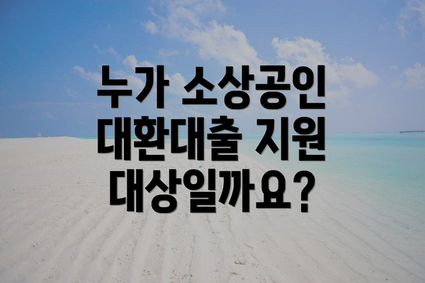 누가 소상공인 대환대출 지원 대상일까요?