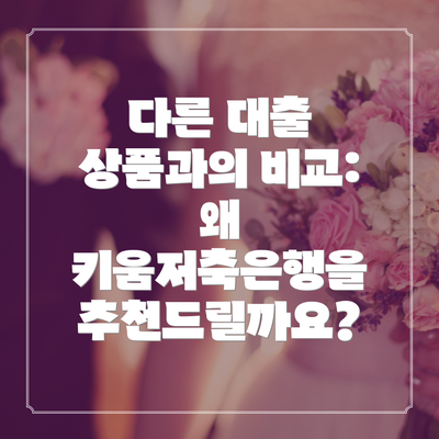 다른 대출 상품과의 비교:  왜 키움저축은행을 추천드릴까요?