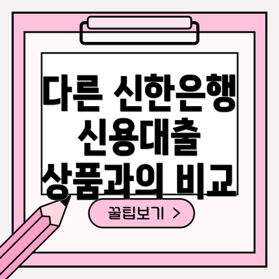 다른 신한은행 신용대출 상품과의 비교