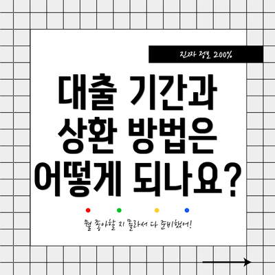 대출 기간과 상환 방법은 어떻게 되나요?