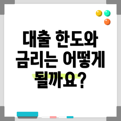 대출 한도와 금리는 어떻게 될까요?