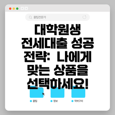 대학원생 전세대출 성공 전략:  나에게 맞는 상품을 선택하세요!