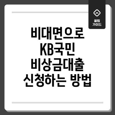 비대면으로 KB국민 비상금대출 신청하는 방법