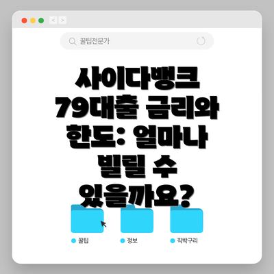 사이다뱅크 79대출 금리와 한도: 얼마나 빌릴 수 있을까요?