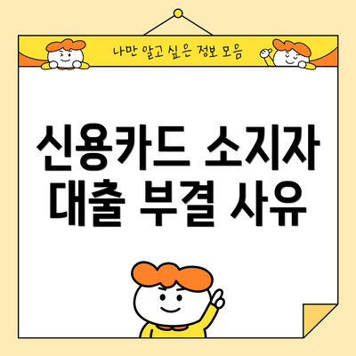 신용카드 소지자 대출 부결 사유