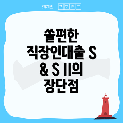 쏠편한 직장인대출 S & S II의 장단점
