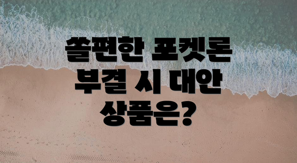 쏠편한 포켓론 부결 시 대안 상품은?