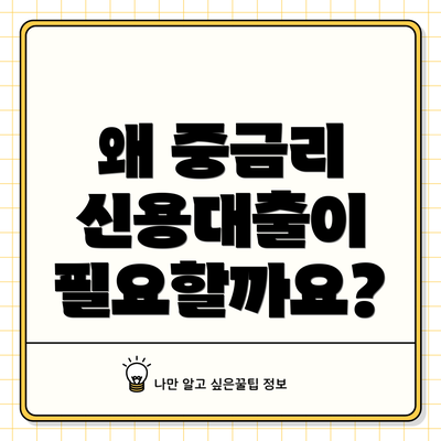 왜 중금리 신용대출이 필요할까요?
