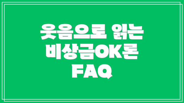 웃음으로 읽는 비상금OK론 FAQ