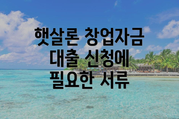 햇살론 창업자금 대출 신청에 필요한 서류