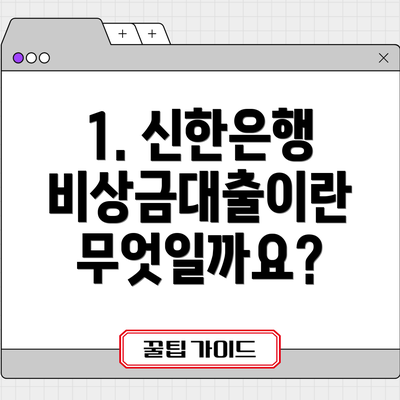 1. 신한은행 비상금대출이란 무엇일까요?