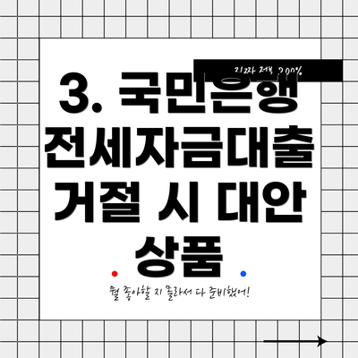 3. 국민은행 전세자금대출 거절 시 대안 상품