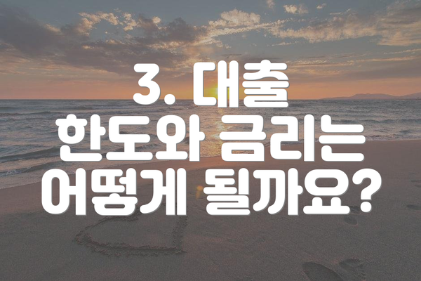 3. 대출 한도와 금리는 어떻게 될까요?