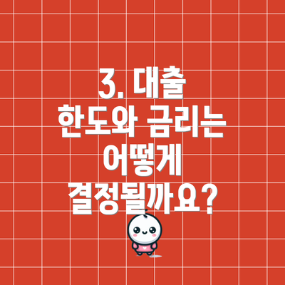 3. 대출 한도와 금리는 어떻게 결정될까요?