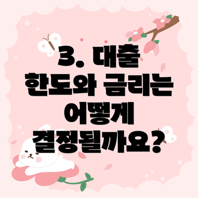 3. 대출 한도와 금리는 어떻게 결정될까요?