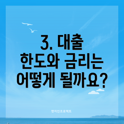 3. 대출 한도와 금리는 어떻게 될까요?