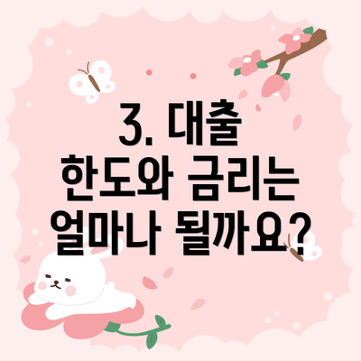 3. 대출 한도와 금리는 얼마나 될까요?