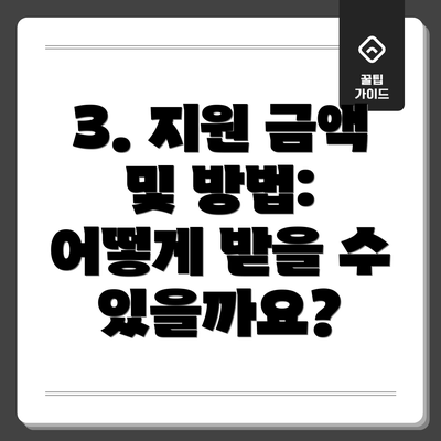 3. 지원 금액 및 방법: 어떻게 받을 수 있을까요?