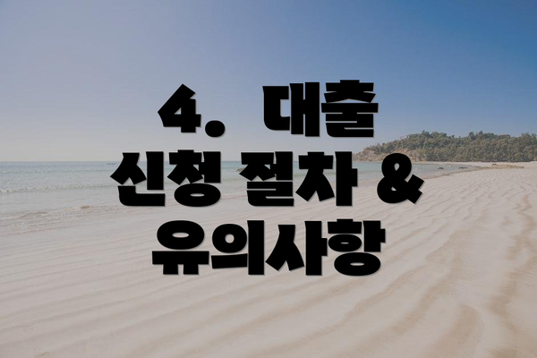 4.  대출 신청 절차 & 유의사항