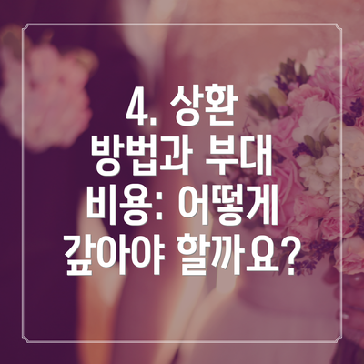 4. 상환 방법과 부대 비용: 어떻게 갚아야 할까요?