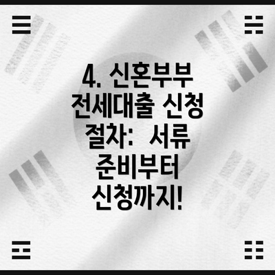 4. 신혼부부 전세대출 신청 절차:  서류 준비부터 신청까지!