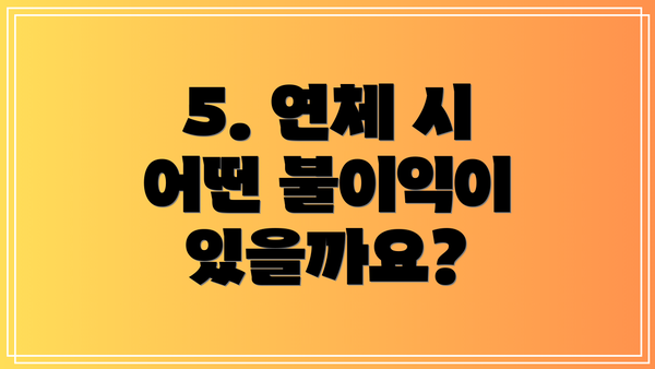 5. 연체 시 어떤 불이익이 있을까요?