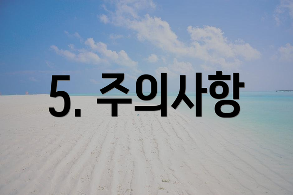 5. 주의사항