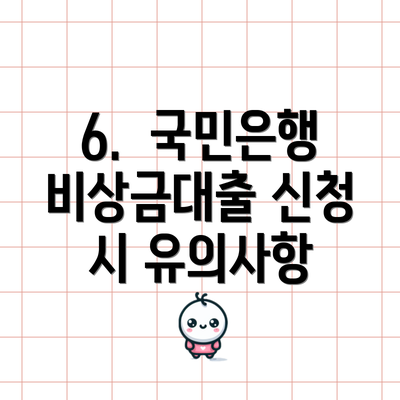 6.  국민은행 비상금대출 신청 시 유의사항