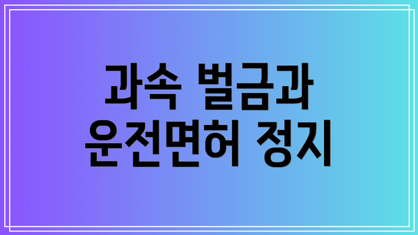 과속 벌금과 운전면허 정지