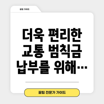 더욱 편리한 교통 범칙금 납부를 위해…