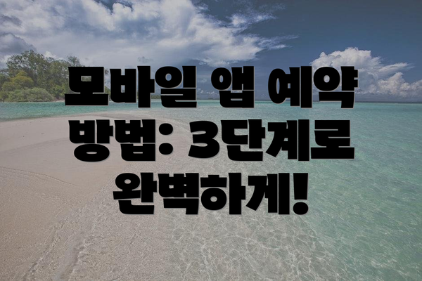 모바일 앱 예약 방법: 3단계로 완벽하게!