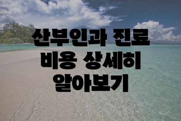 산부인과 진료 비용 상세히 알아보기