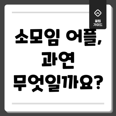소모임 어플, 과연 무엇일까요?