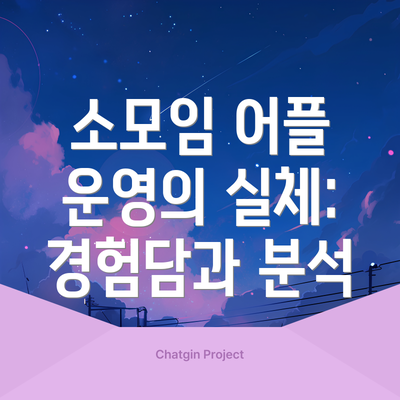 소모임 어플 운영의 실체: 경험담과 분석