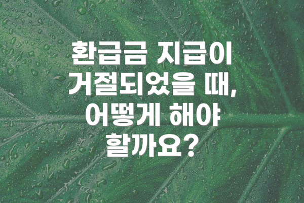 환급금 지급이 거절되었을 때, 어떻게 해야 할까요?