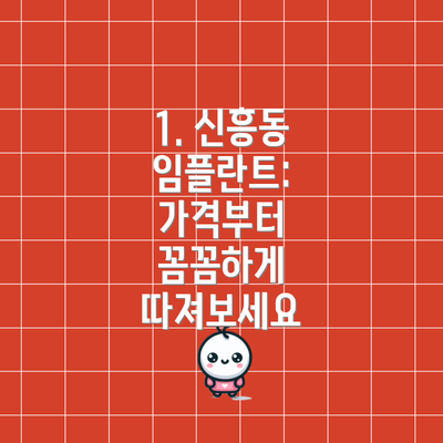 1. 신흥동 임플란트:  가격부터 꼼꼼하게 따져보세요