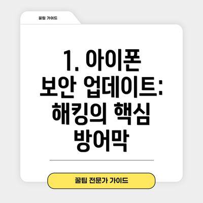 1. 아이폰 보안 업데이트:  해킹의 핵심 방어막