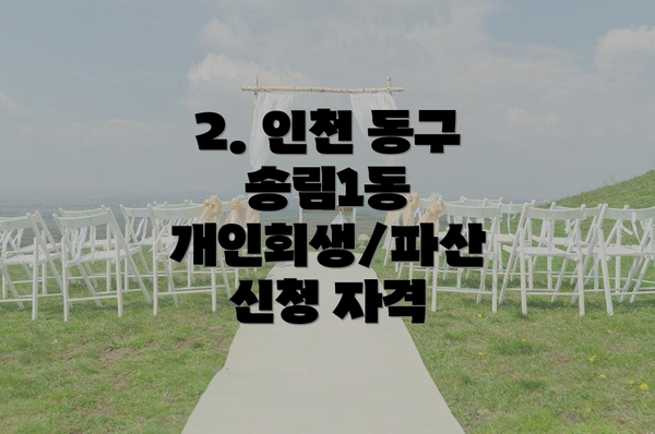 2. 인천 동구 송림1동 개인회생/파산 신청 자격
