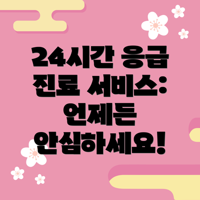 24시간 응급 진료 서비스: 언제든 안심하세요!