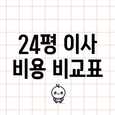 24평 이사 비용 비교표