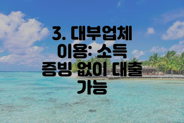 3. 대부업체 이용: 소득 증빙 없이 대출 가능