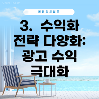 3.  수익화 전략 다양화: 광고 수익 극대화