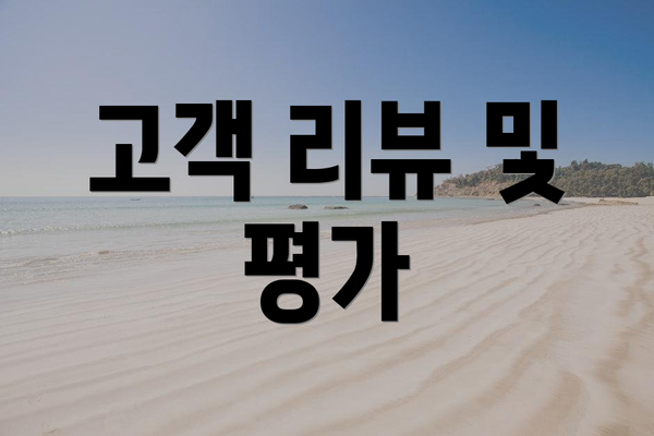 고객 리뷰 및 평가