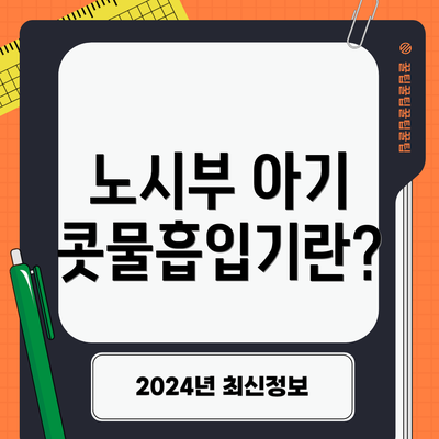 노시부 아기 콧물흡입기란?