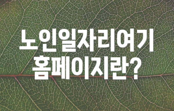 노인일자리여기 홈페이지란?