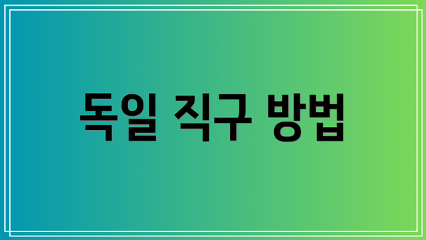 독일 직구 방법