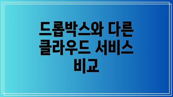 드롭박스와 다른 클라우드 서비스 비교