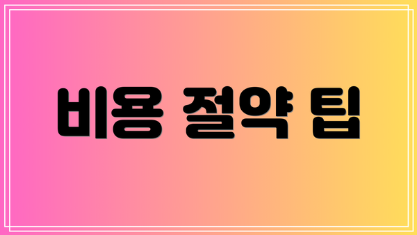 비용 절약 팁