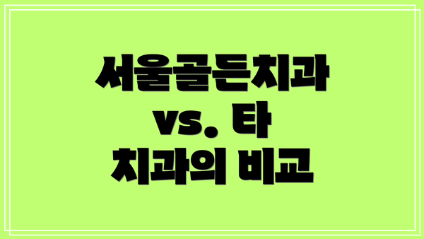 서울골든치과 vs. 타 치과의 비교